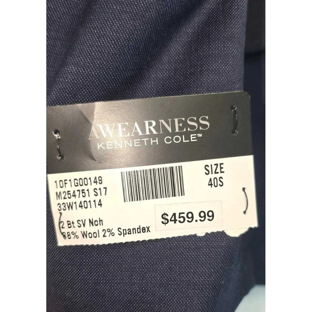 Kenneth‎ Cole NWT MSRP $459 Suit Jacket 40S Wool Sport Coat Blazer **Damage**